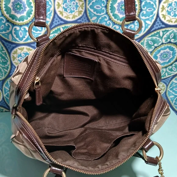 Coach Brown and Tan Shoulder Bag